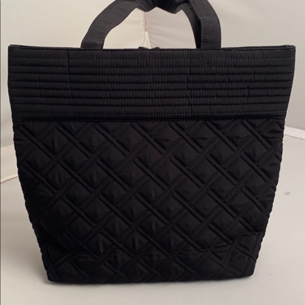 Vera Bradley quilted black toggle close tote bag - Picture 3 of 13